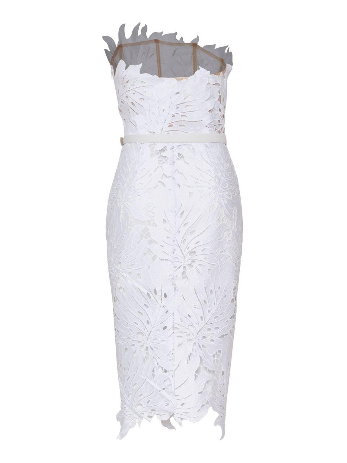 Despina White Lace Midi Dress - Mew Mews Fashion