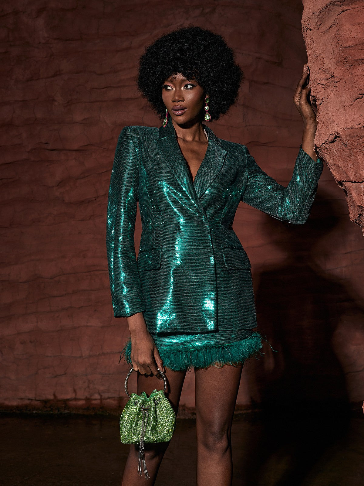 Dovie Patchwork Sequin Blazer Set