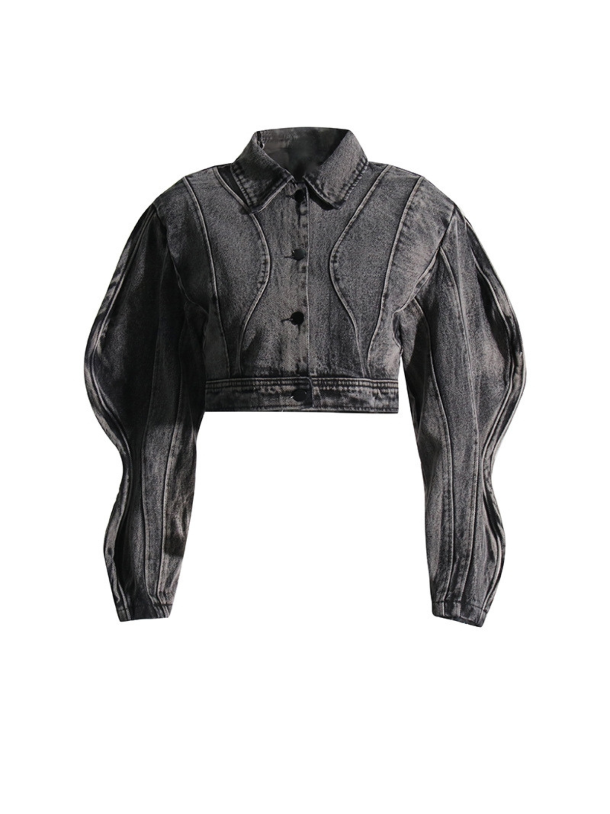Eleanore Long Sleeve Wave Denim Jacket
