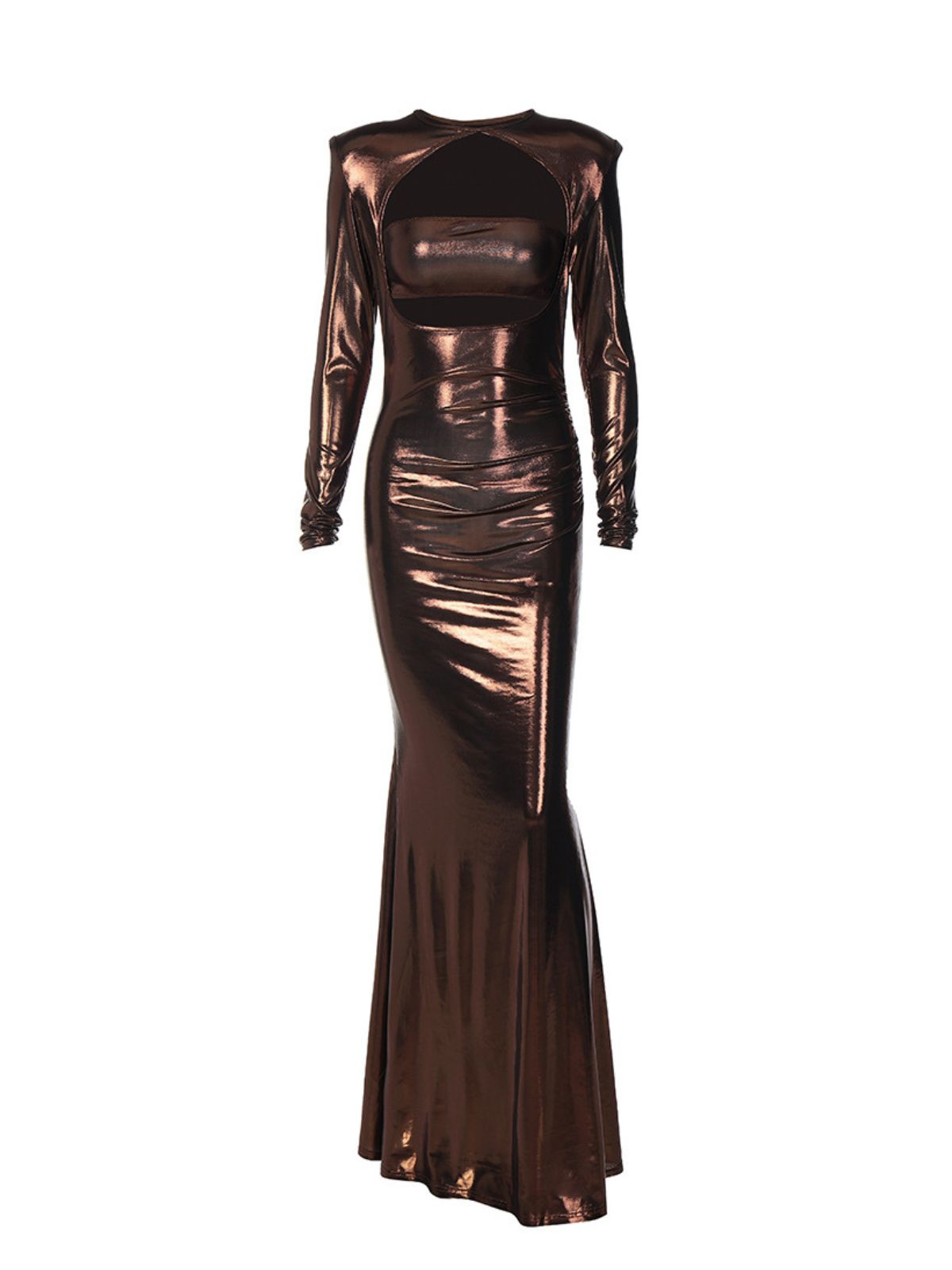 Elmira Long Sleeve Cutout Metallic Dress