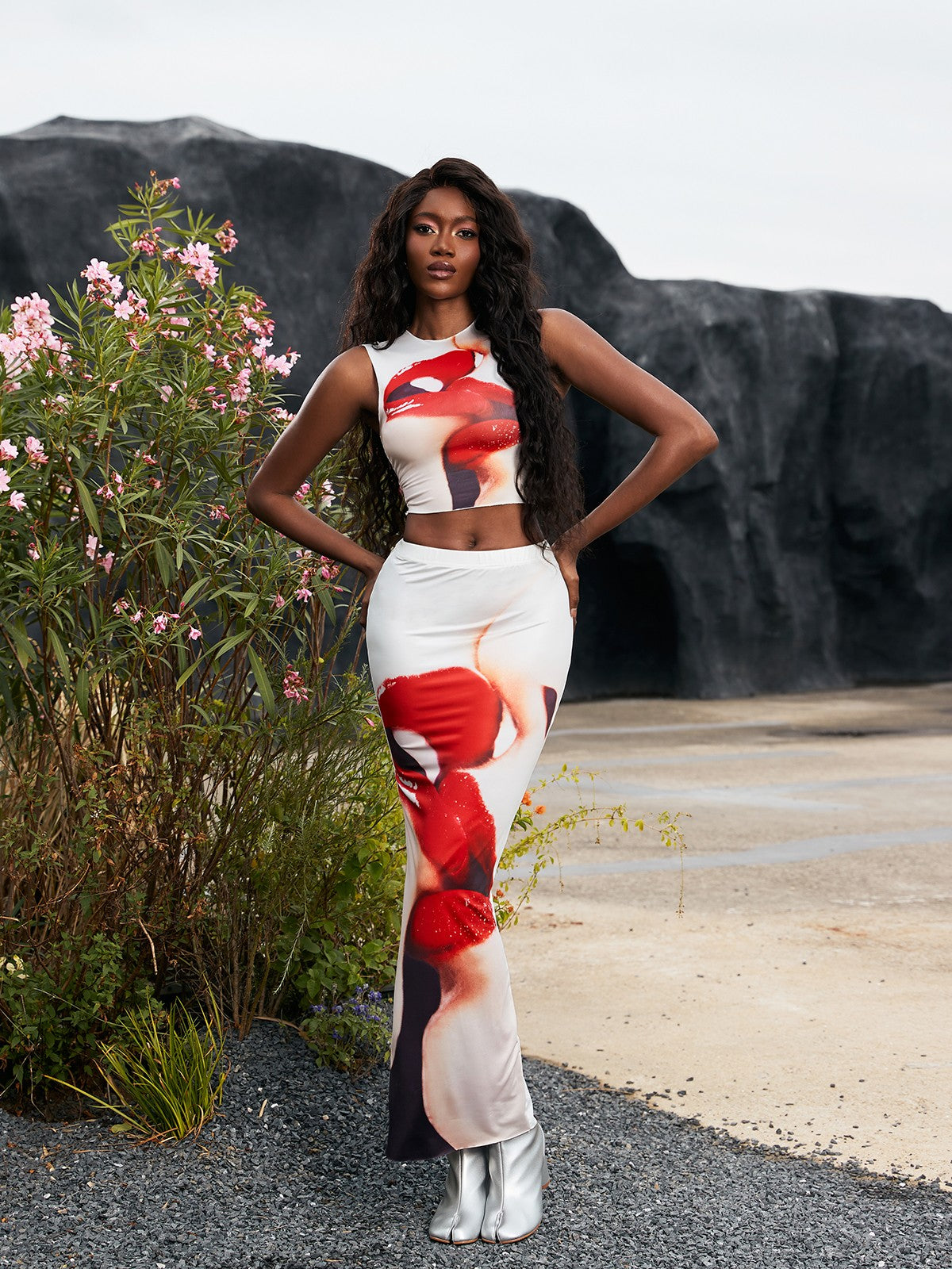 Elva Printed Bodycon Skirt Set