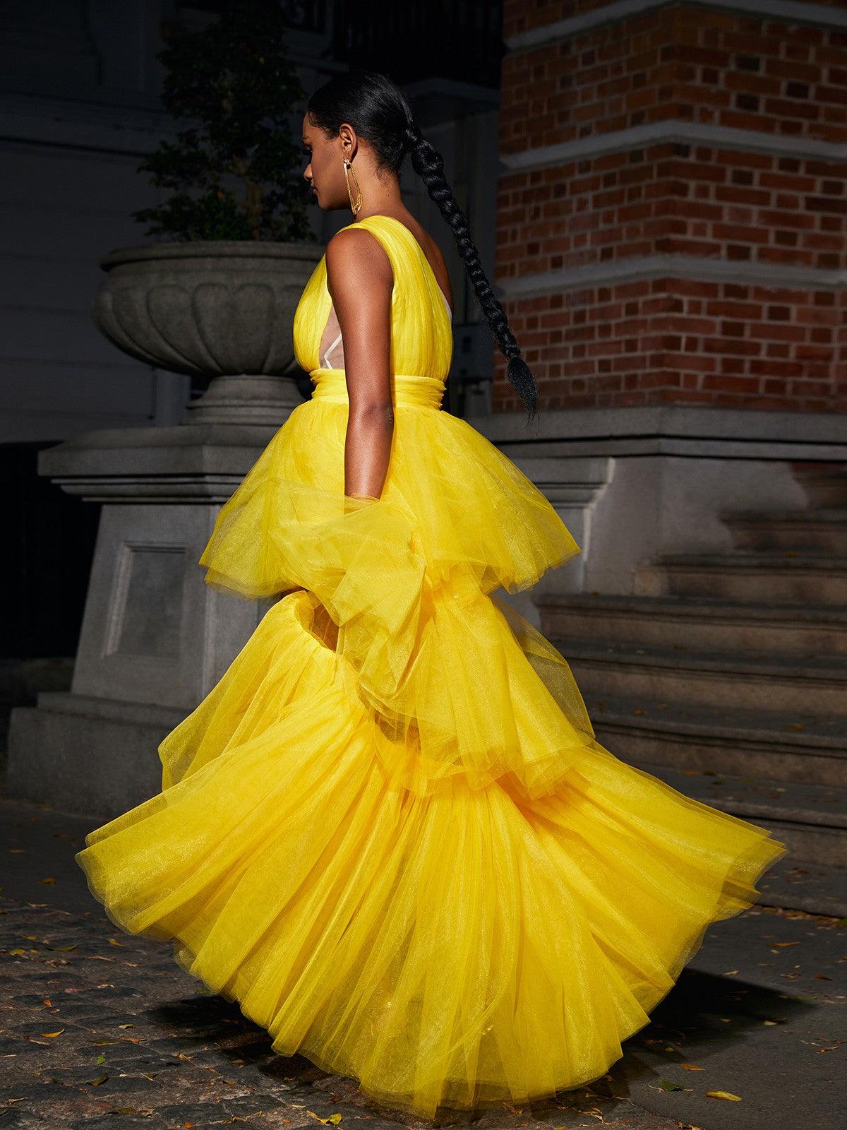 Essie One Shoulder Tulle Maxi Dress - Mew Mews Fashion