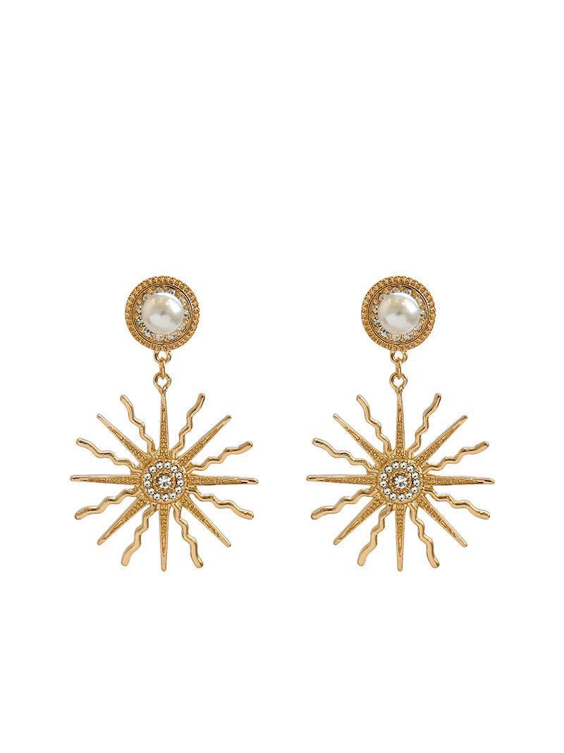 Evelina Pearl Sun Earrings - Mew Mews Fashion