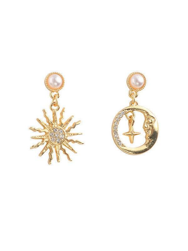 Evelina Pearl Sun Earrings - Mew Mews Fashion