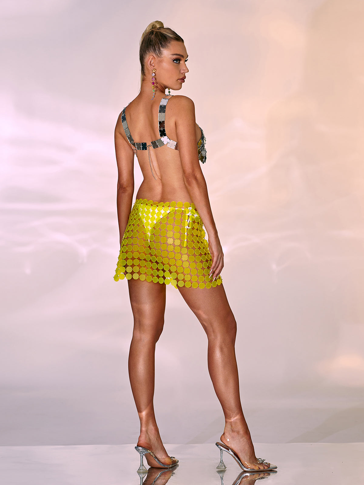 Farren Chainmail Skirt In Yellow