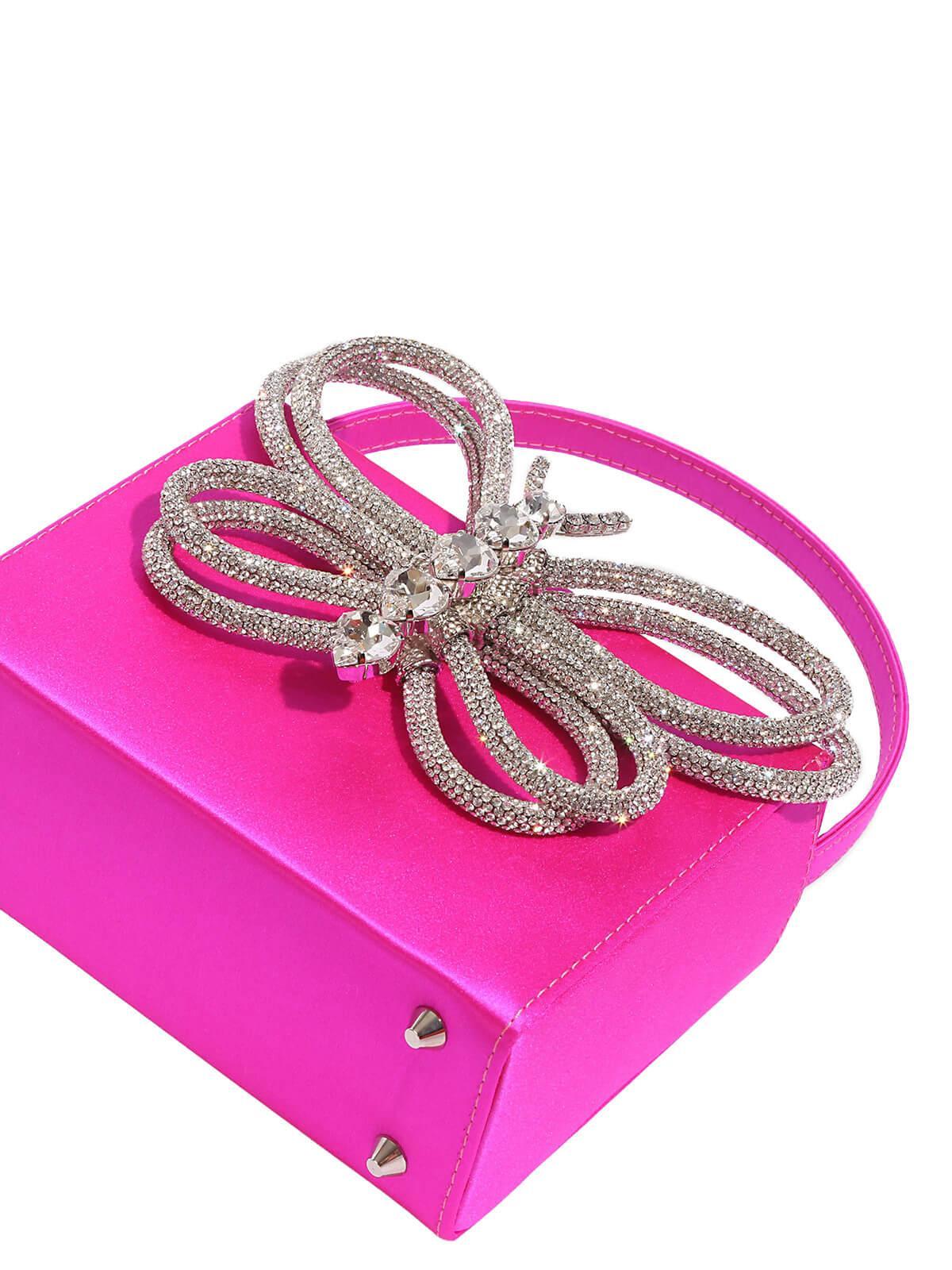 Fia Crystal Butterfly Clutch In Hot Pink - Mew Mews Fashion
