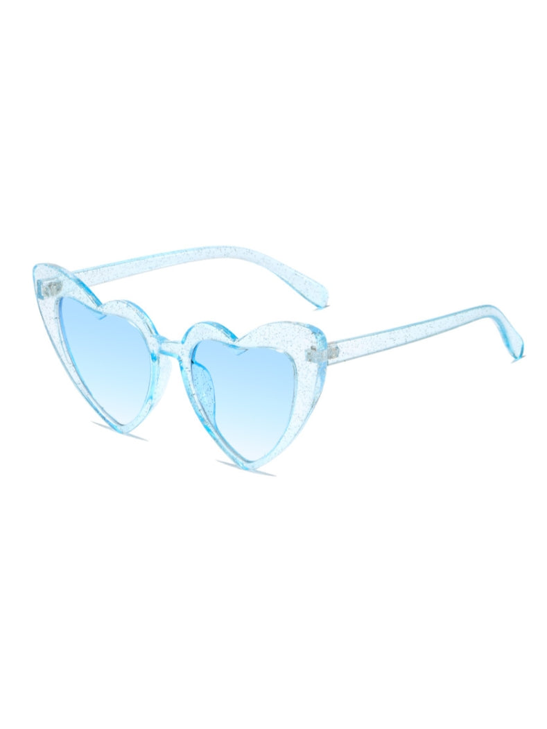 Flavia Clear Heart Glasses In Blue
