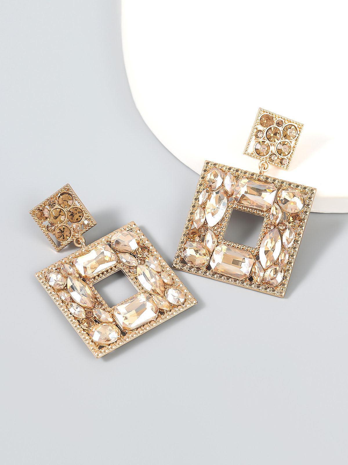 Gem Door Knocker Statement Earrings - Mew Mews Fashion