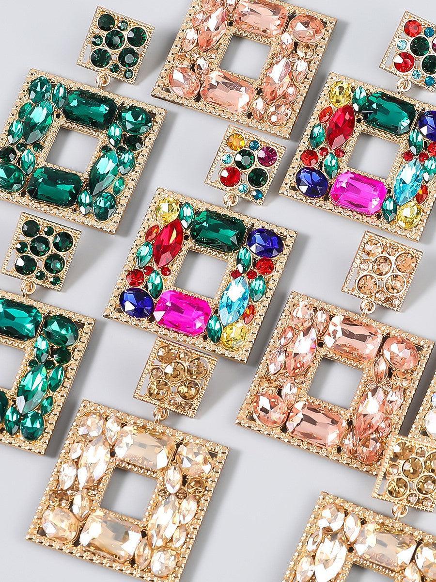 Gem Door Knocker Statement Earrings - Mew Mews Fashion
