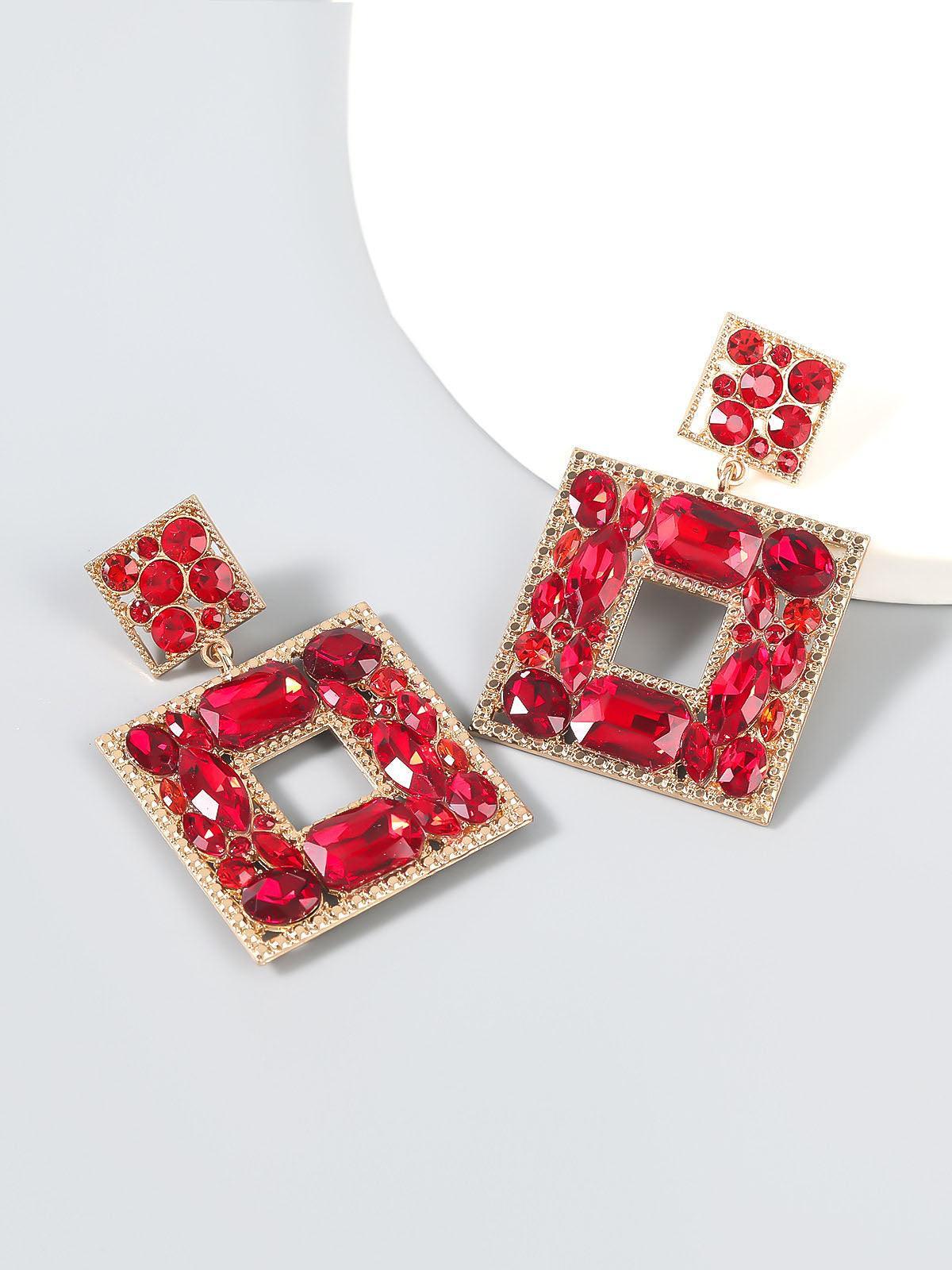 Gem Door Knocker Statement Earrings - Mew Mews Fashion