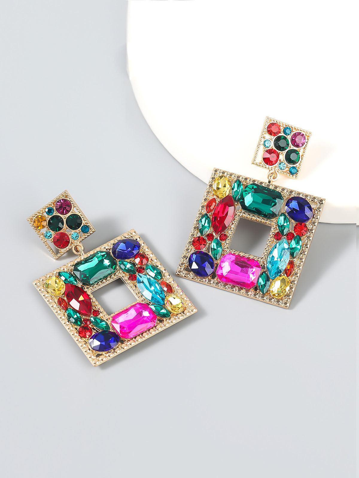 Gem Door Knocker Statement Earrings - Mew Mews Fashion