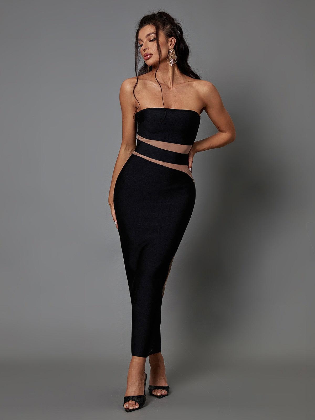 Genesis Strapless Bandage Midi Dress - Mew Mews Fashion