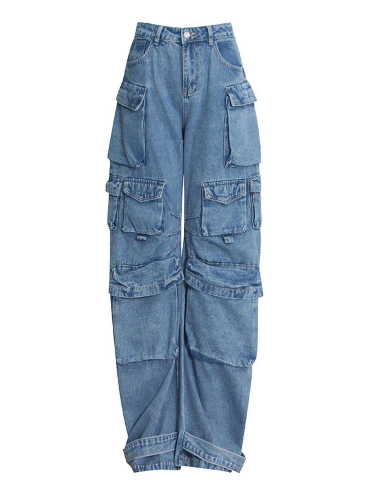 Giulia Denim Pants In Blue - Mew Mews Fashion