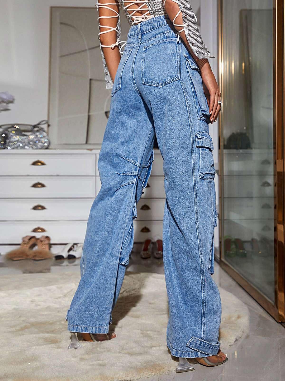 Giulia Denim Pants In Blue - Mew Mews Fashion