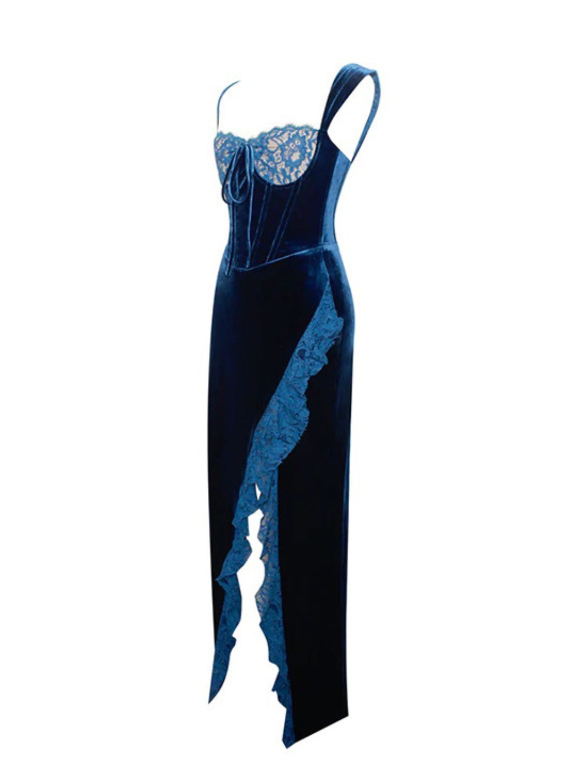 Guine Asymmetric Velvet Dress