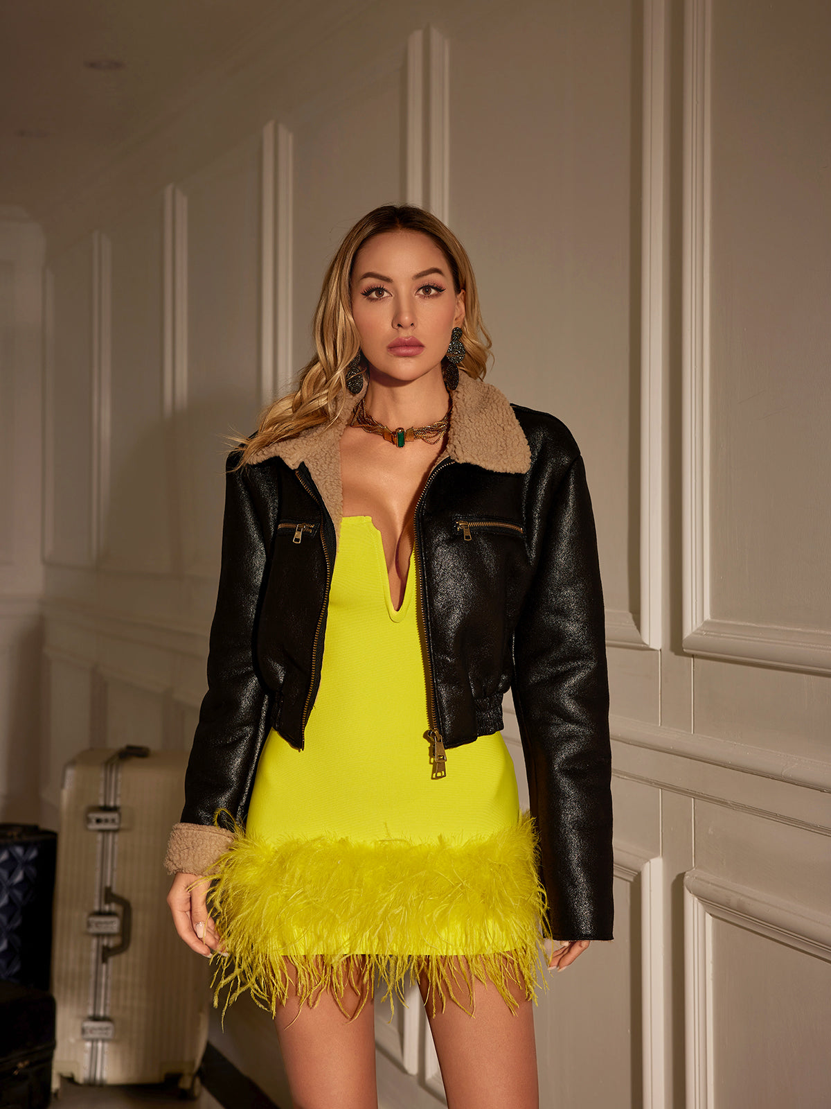 Hakeem Faux Fur Leather Jacket