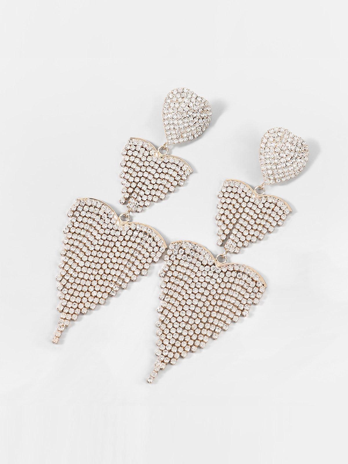 Hazel Heart Tassel Drop Earrings - Mew Mews Fashion