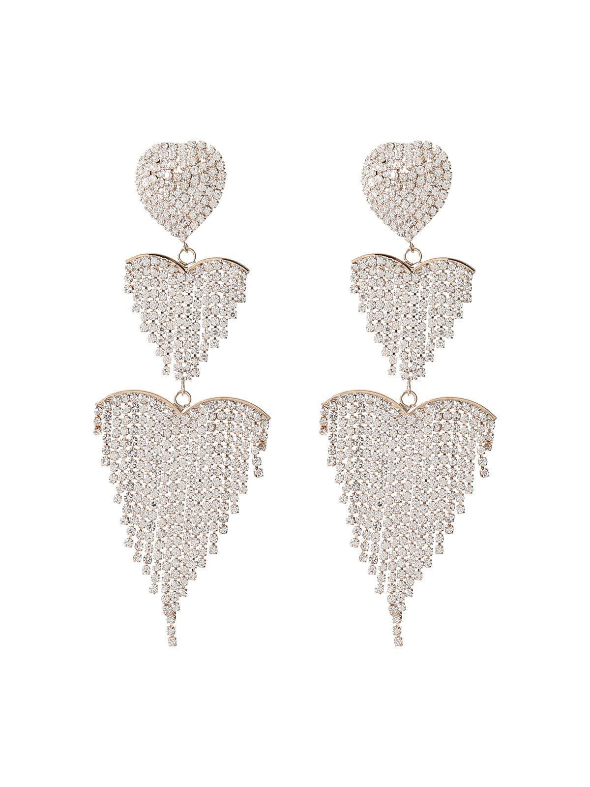 Hazel Heart Tassel Drop Earrings - Mew Mews Fashion