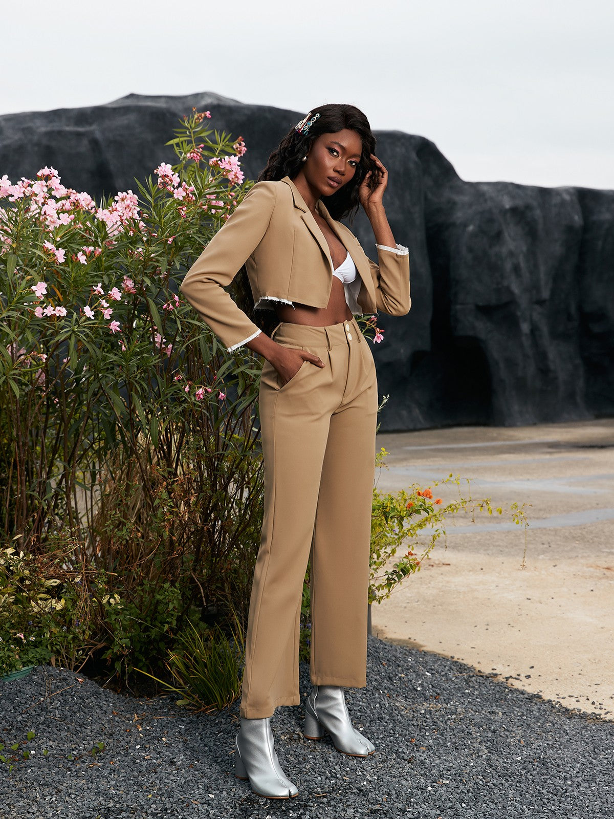 Helena Blazer Set In Khaki