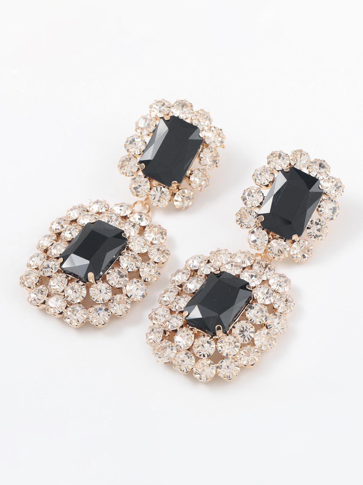 Hunter Rhinestone Gem Drop Earrings - Mew Mews Fashion