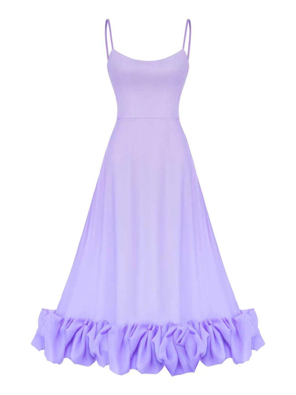 Ilsa Spaghetti Maxi Dress In Violet - Mew Mews Fashion