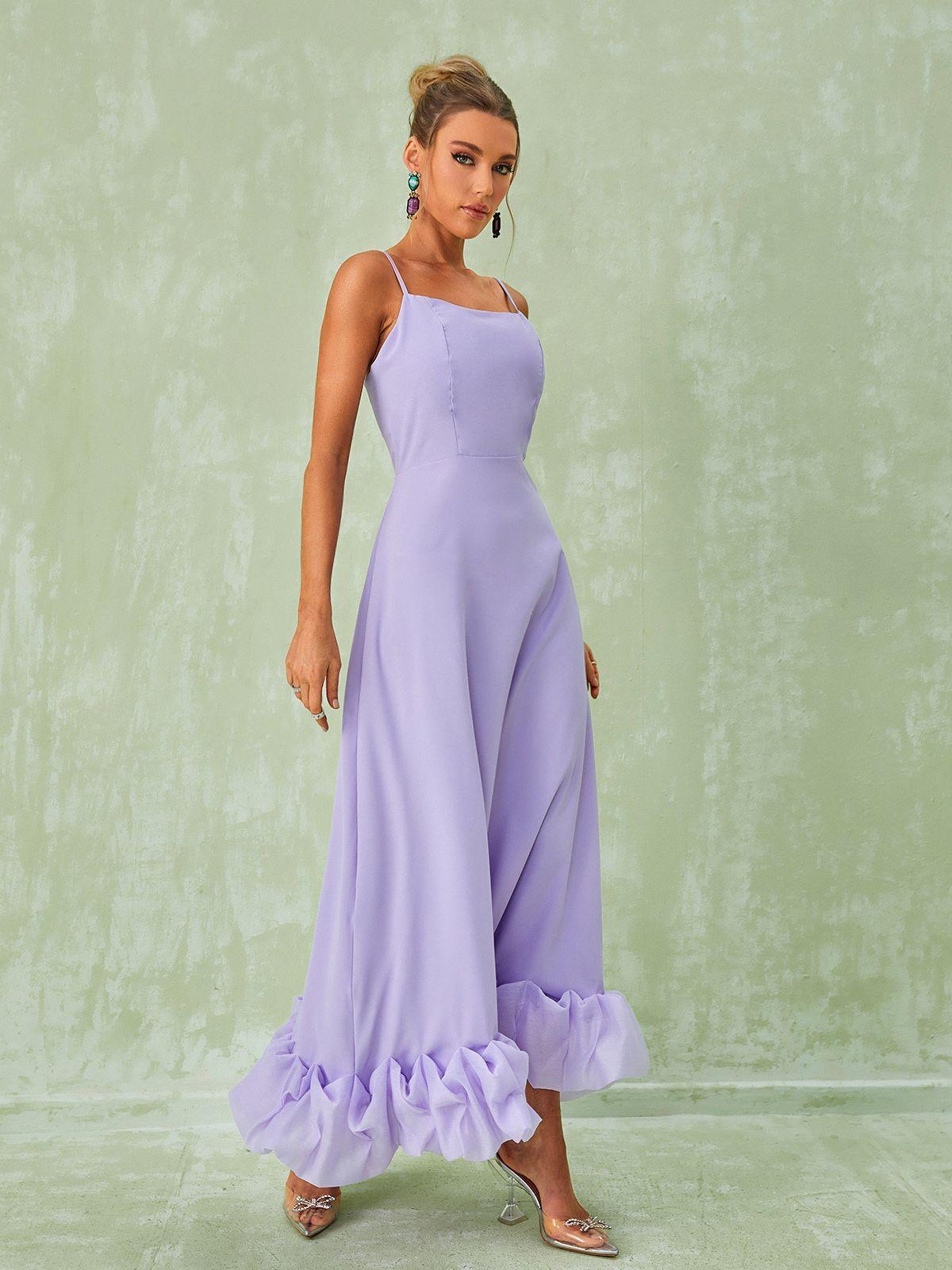 Ilsa Spaghetti Maxi Dress In Violet - Mew Mews Fashion
