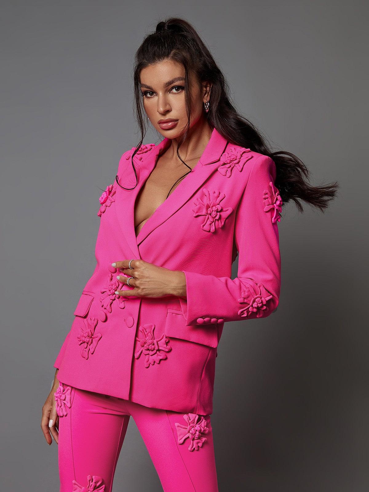 Indiana Floral Embellished Blazer Set - Mew Mews Fashion