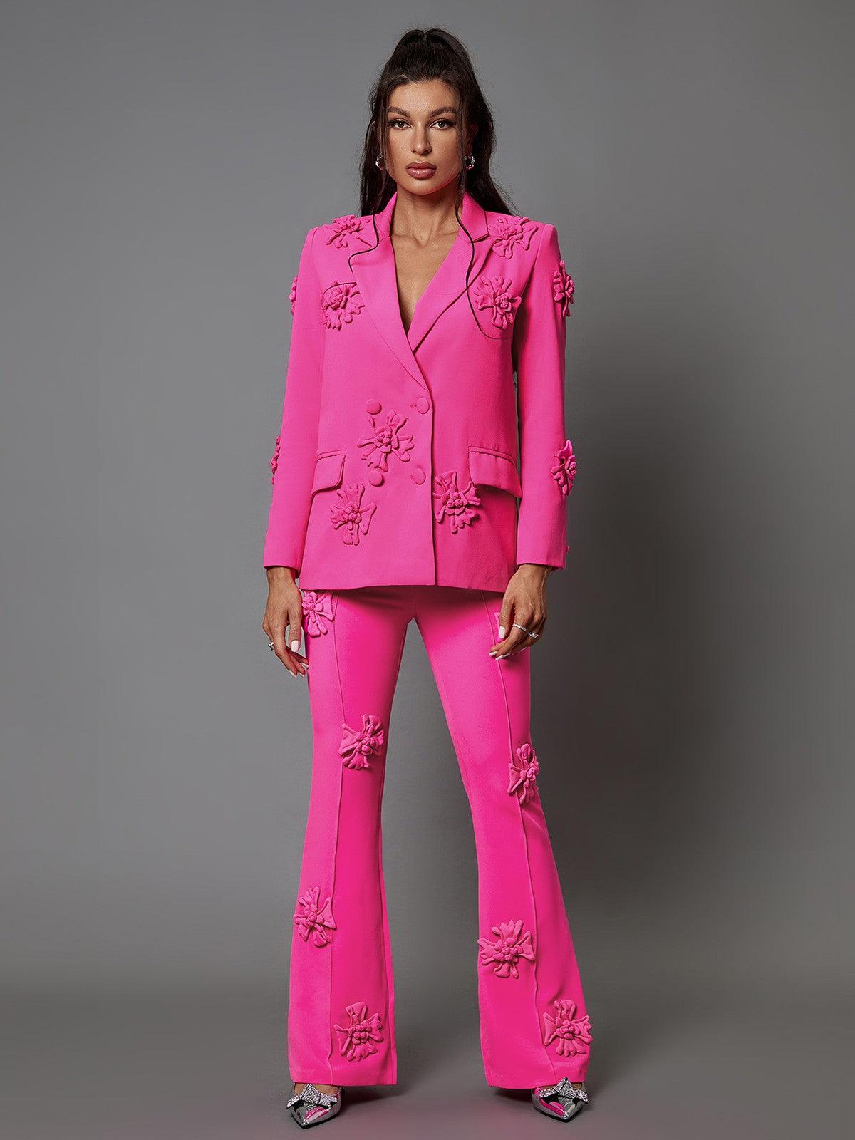 Indiana Floral Embellished Blazer Set - Mew Mews Fashion