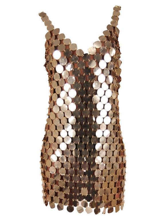 Irene Chainmail Mini Dress In Gold - Mew Mews Fashion