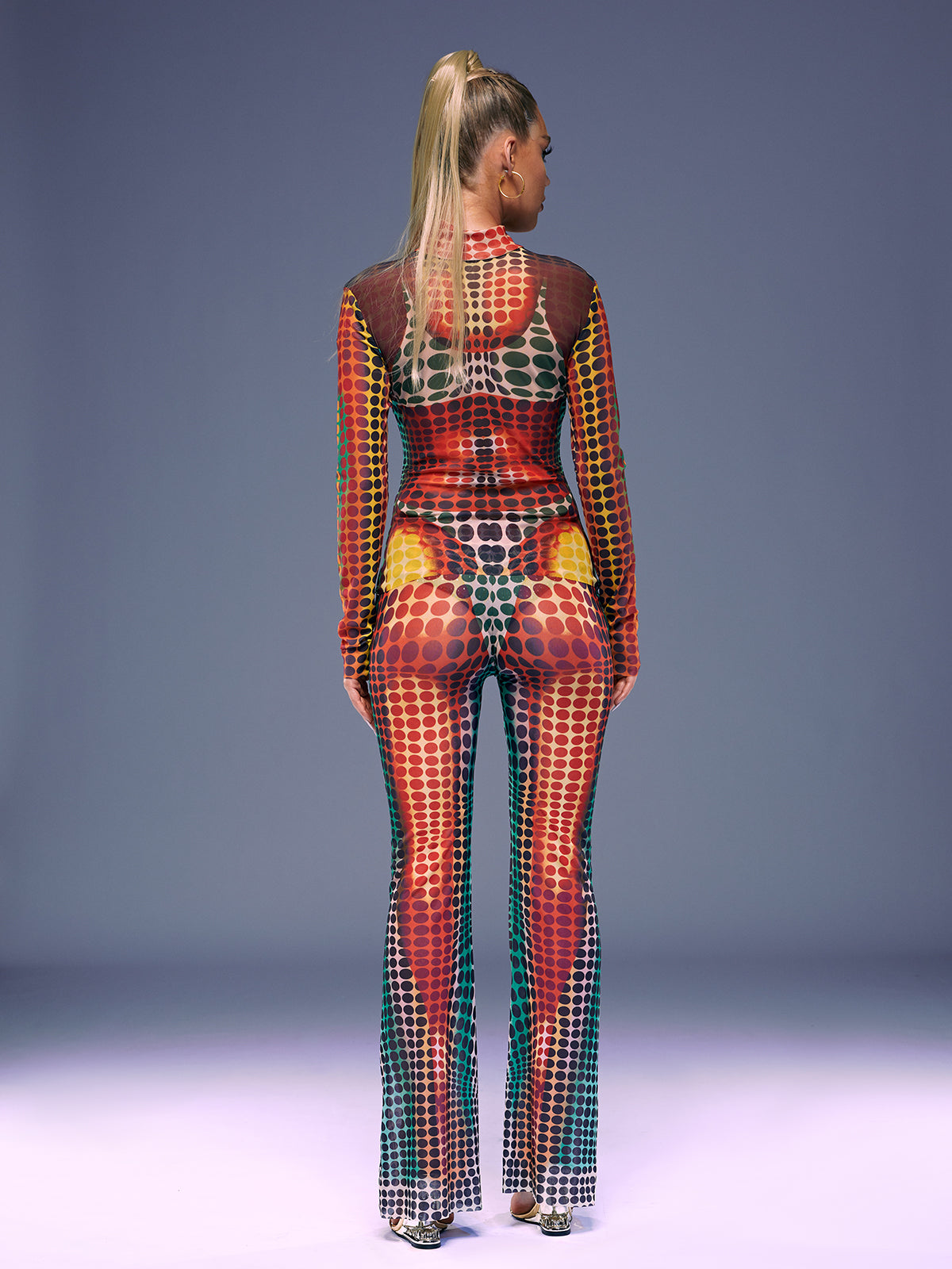 Ishi Long Sleeve Dot Pants Set In Multi