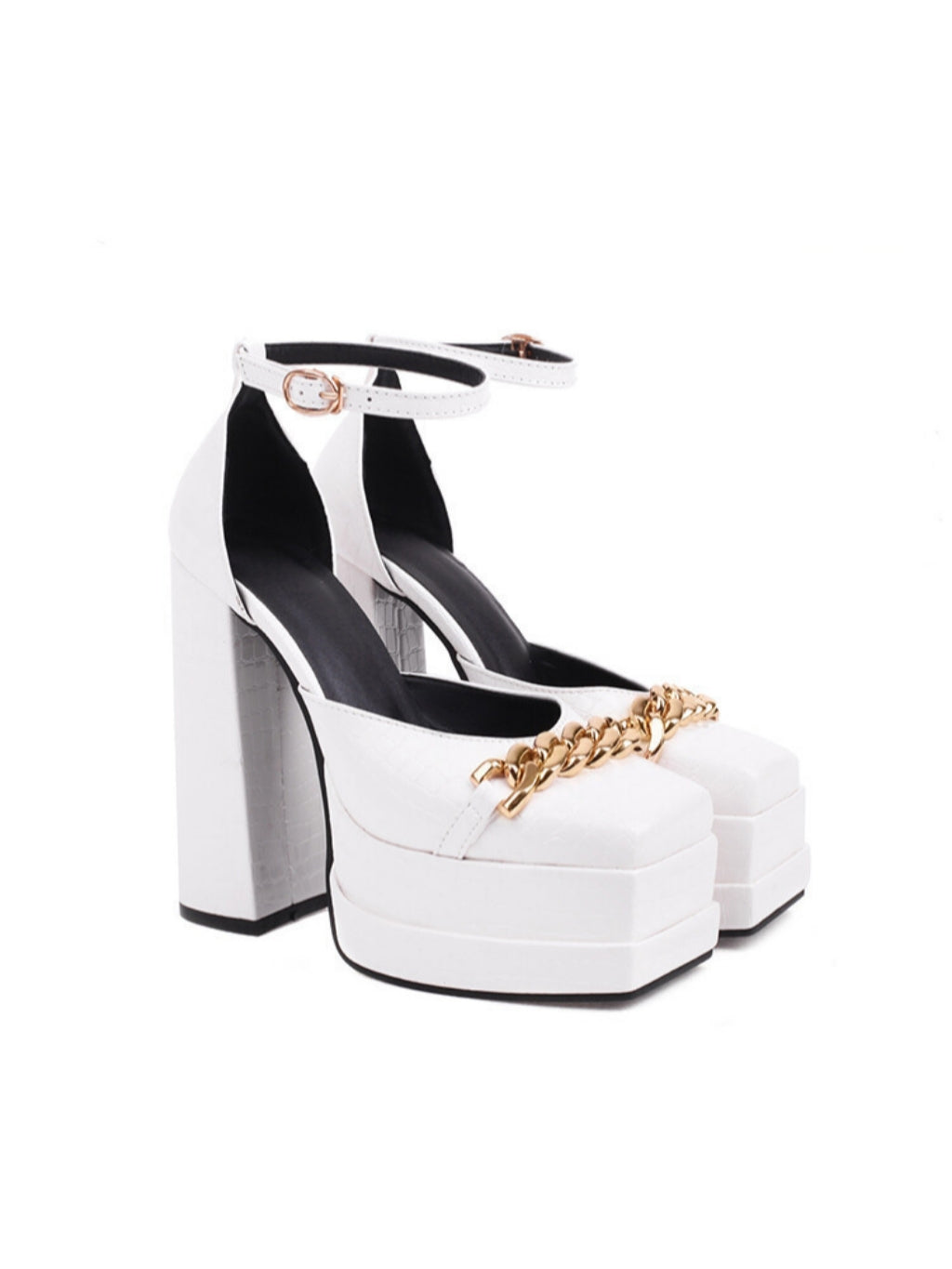 Joia Chain Strap Chunky Heels