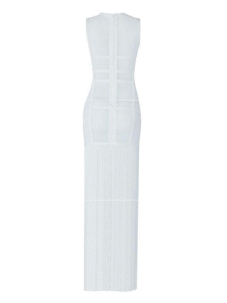 Julie Bustier Fringed Midi Dress - Mew Mews Fashion