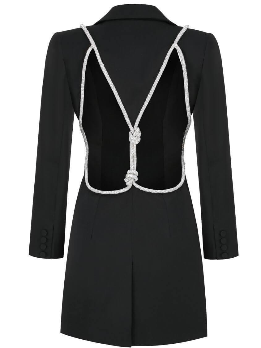 Juno Plunge Backless Blazer Dress - Mew Mews Fashion