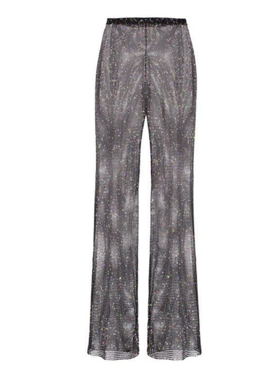 Kataleya Mesh Diamond Pants In Black - Mew Mews Fashion