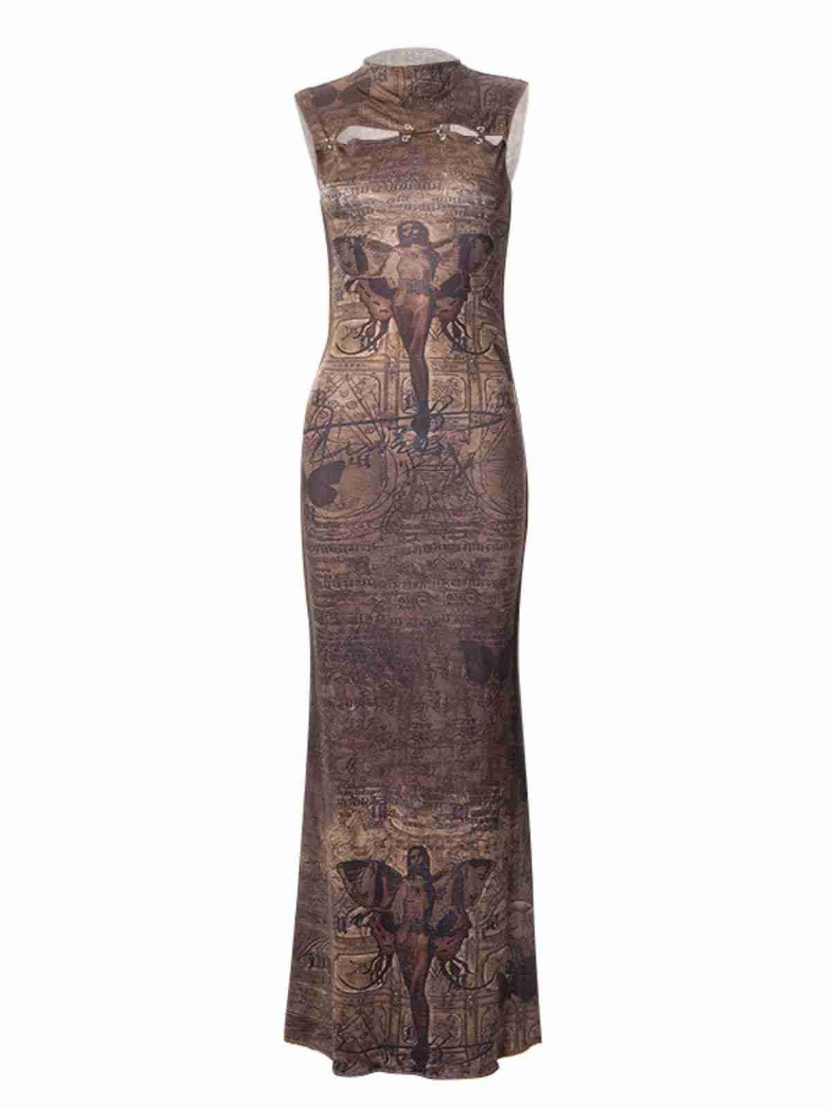 Keiko Printed Maxi Dress - Mew Mews Fashion