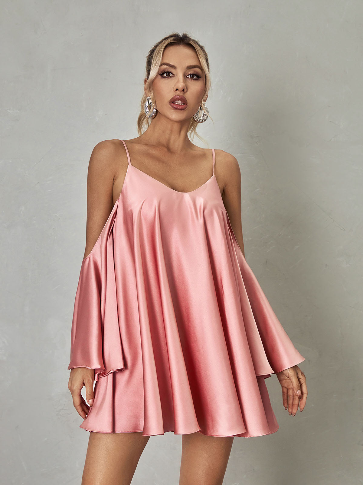 Kellyanne Spaghetti Satin Mini Dress