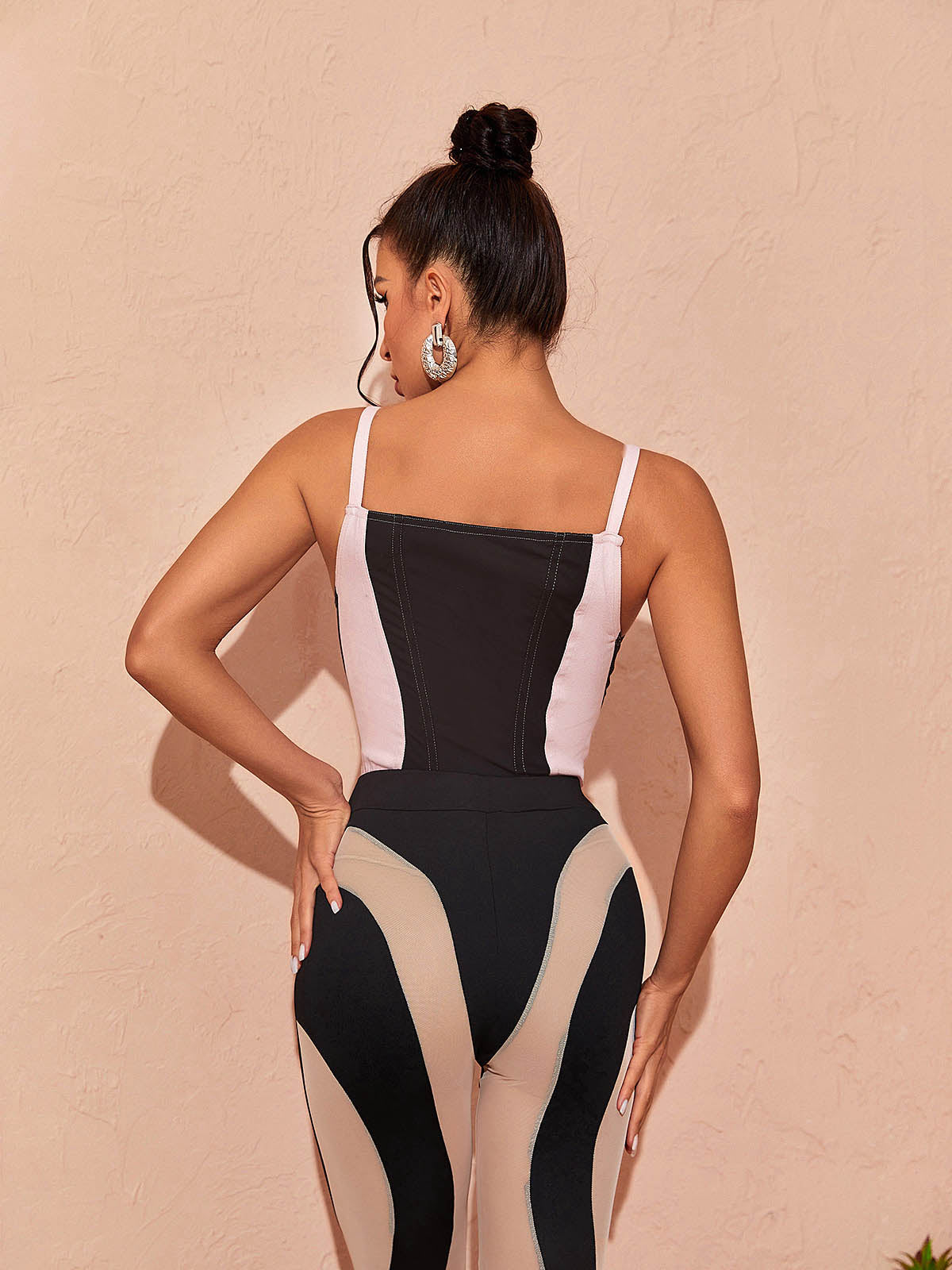 Kylen Denim Corset Bodysuit In Pink
