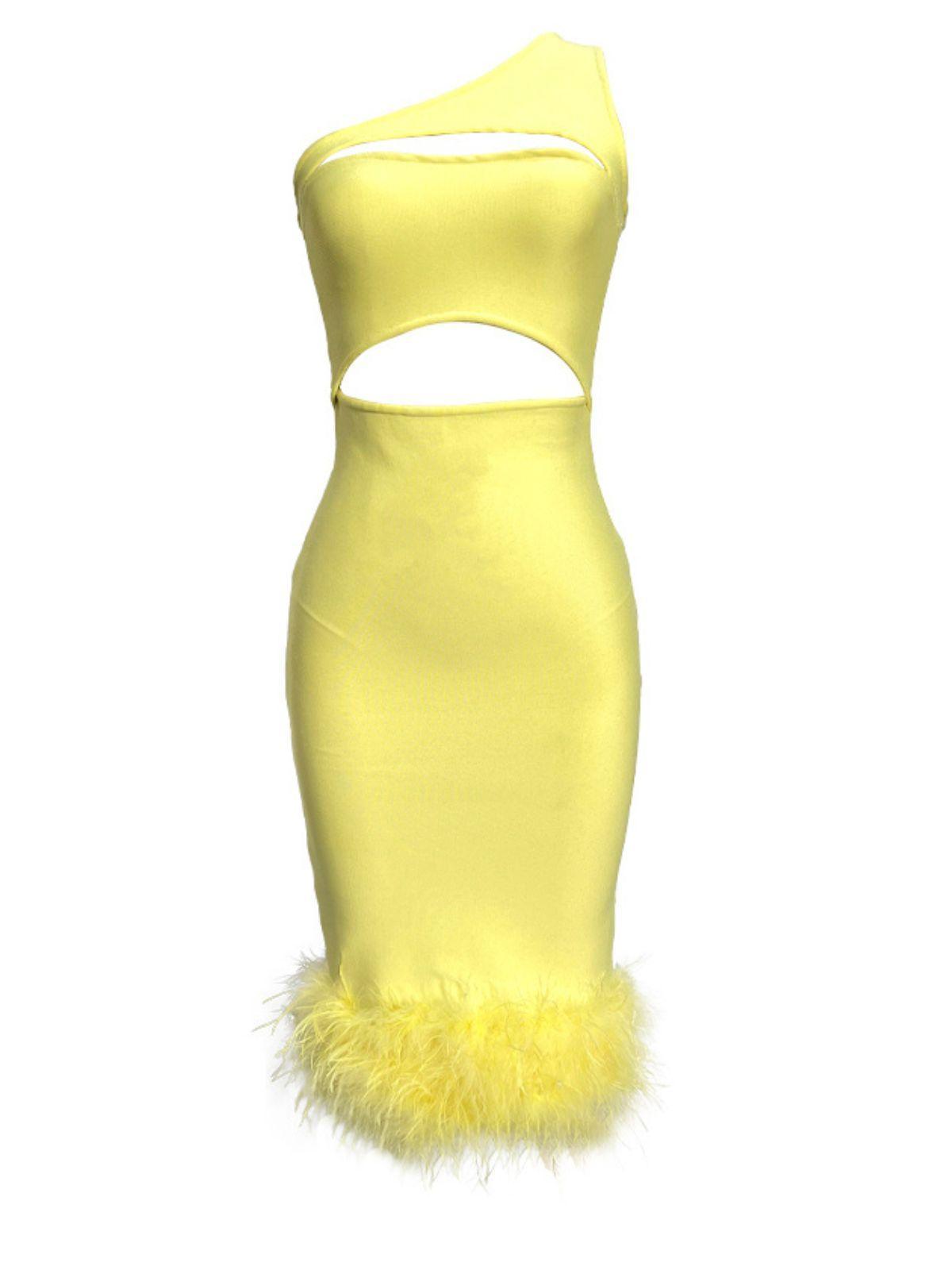 Lane One Shoulder Cutout Bandage Dress - Mew Mews Fashion