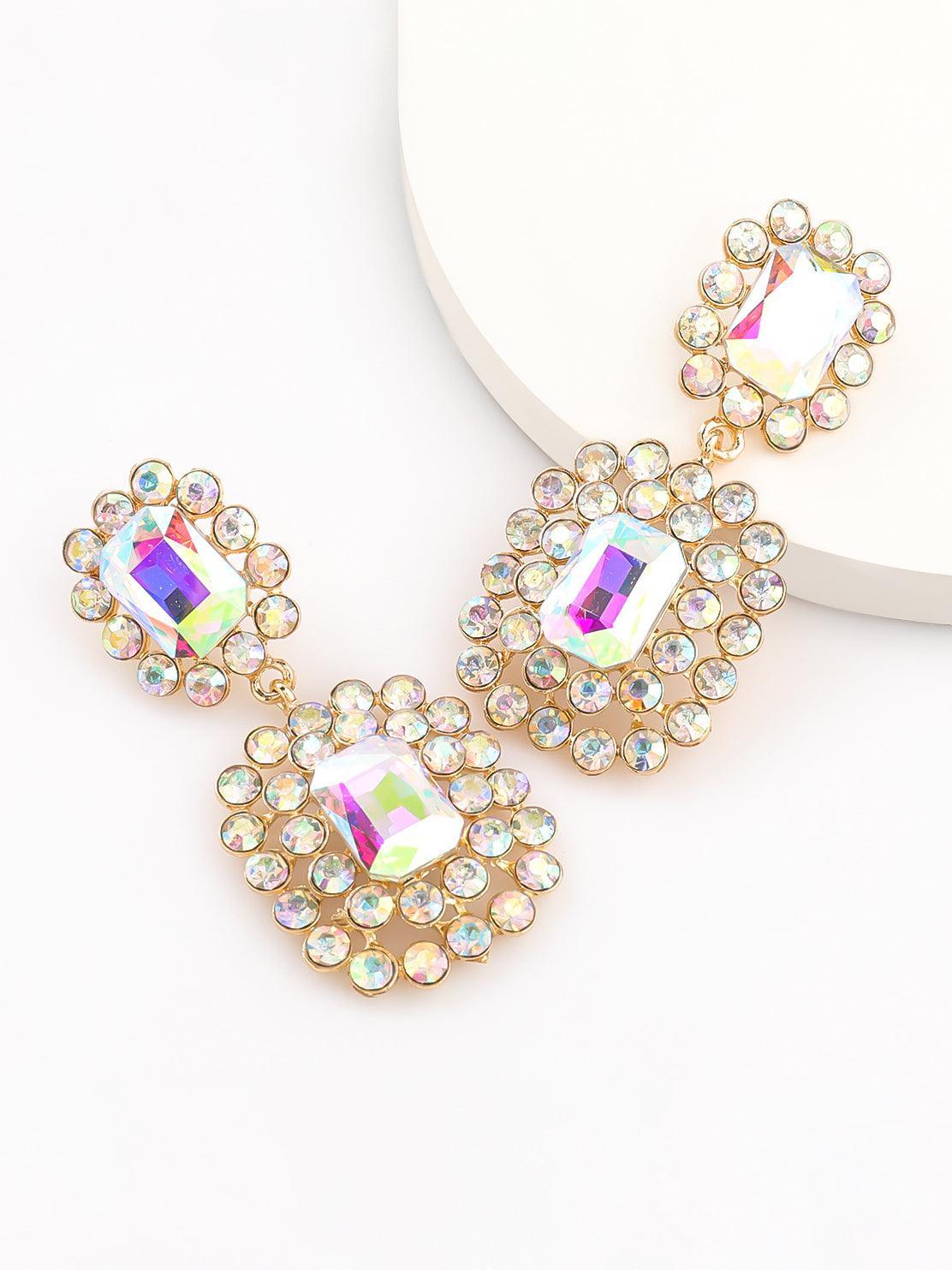 Layne Rhinestone Gem Drop Earrings - Mew Mews Fashion