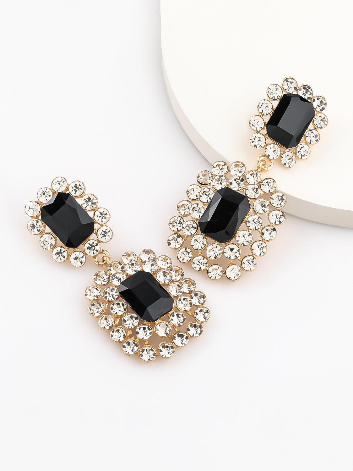 Layne Rhinestone Gem Drop Earrings - Mew Mews Fashion