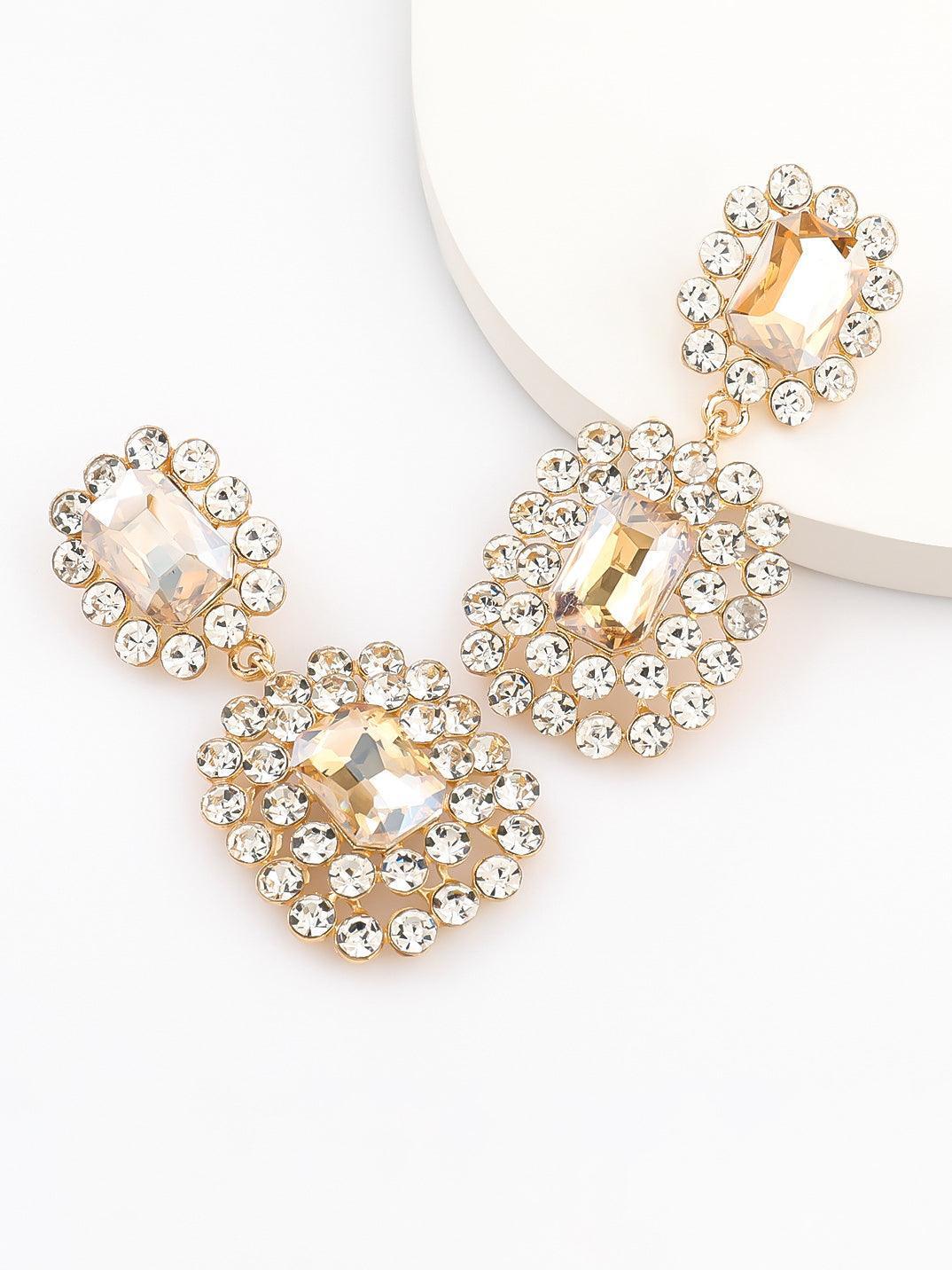 Layne Rhinestone Gem Drop Earrings - Mew Mews Fashion