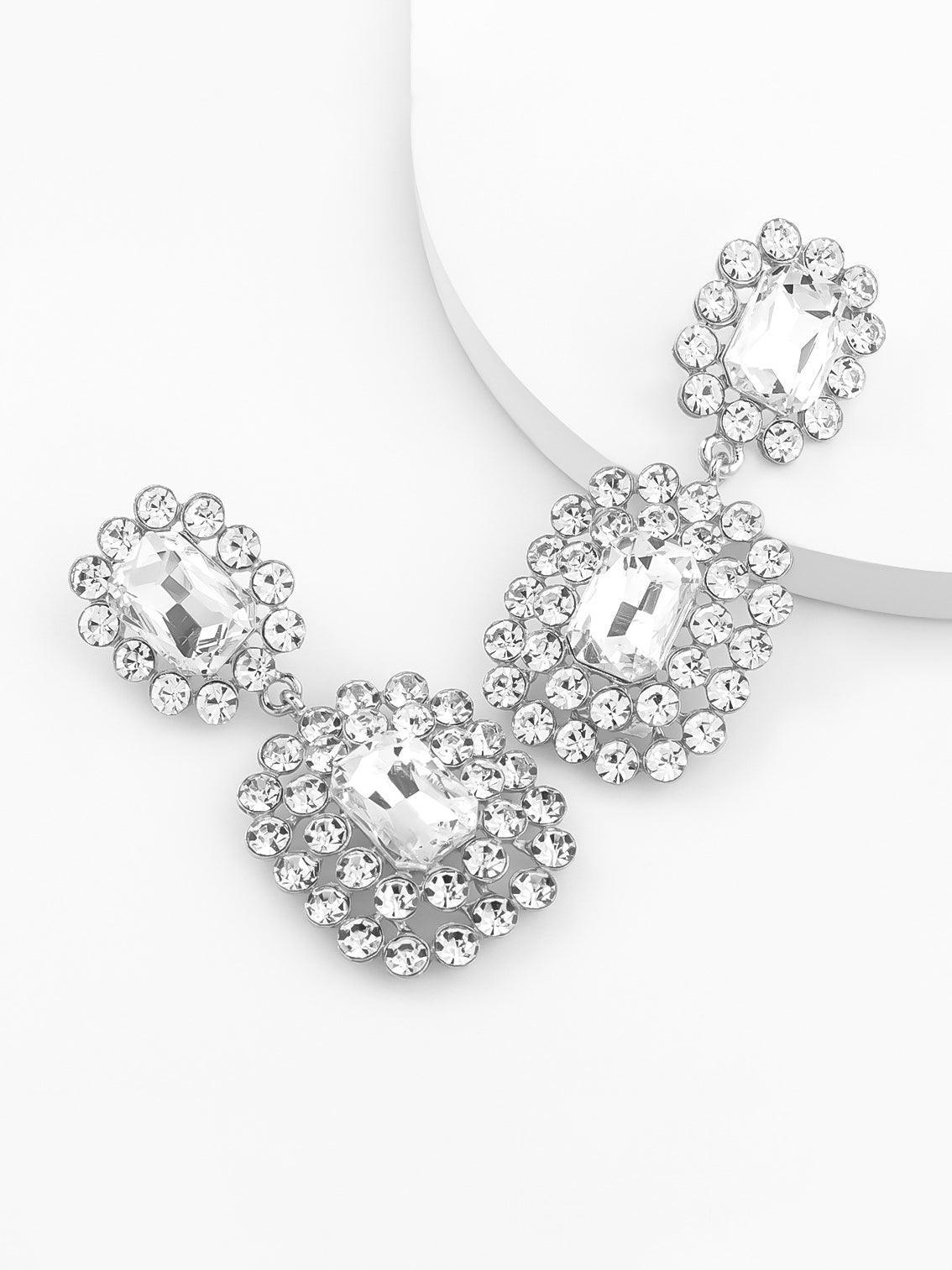 Layne Rhinestone Gem Drop Earrings - Mew Mews Fashion