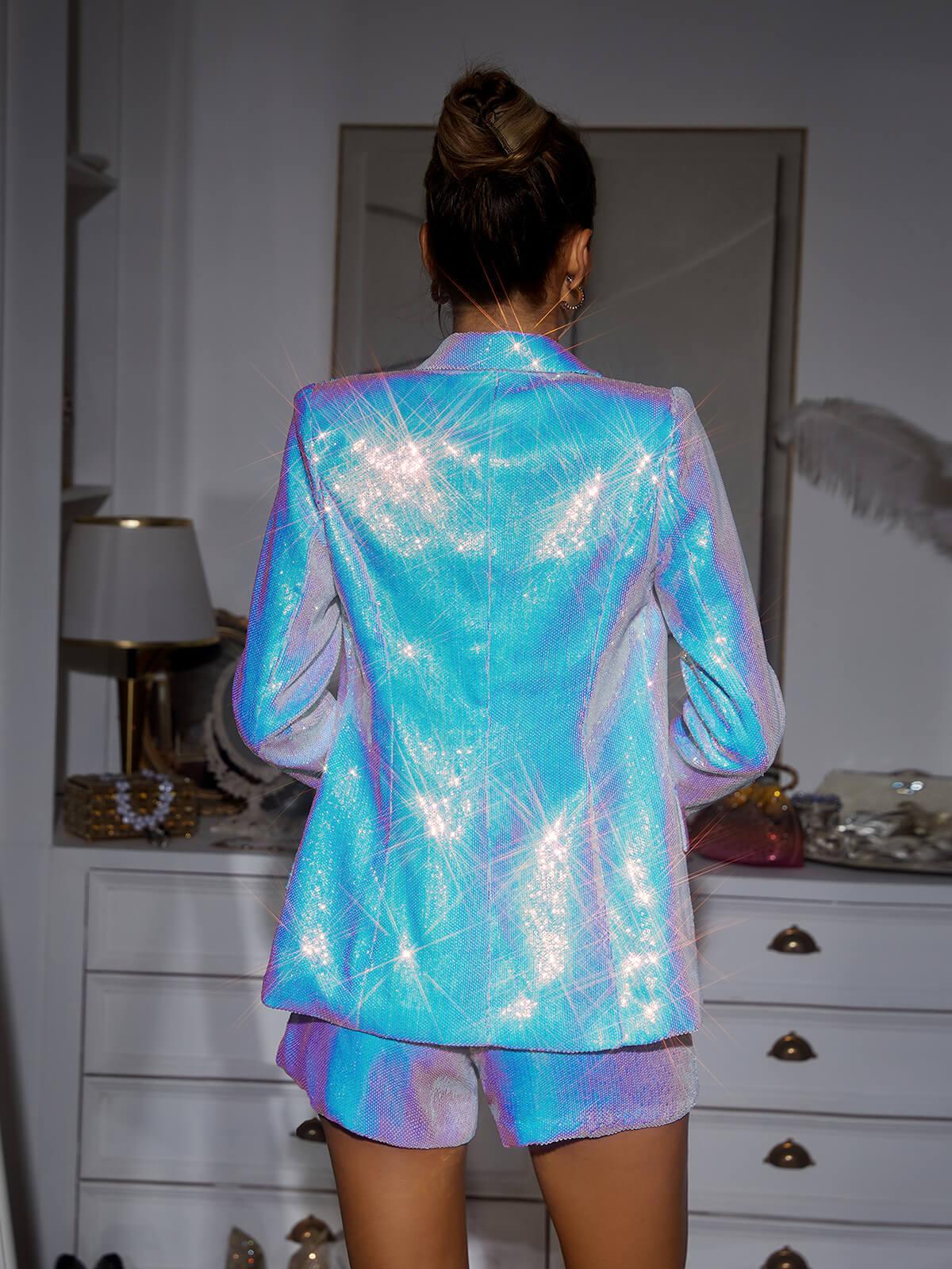 Lottie Plunge Sequin Blazer Set - Mew Mews Fashion