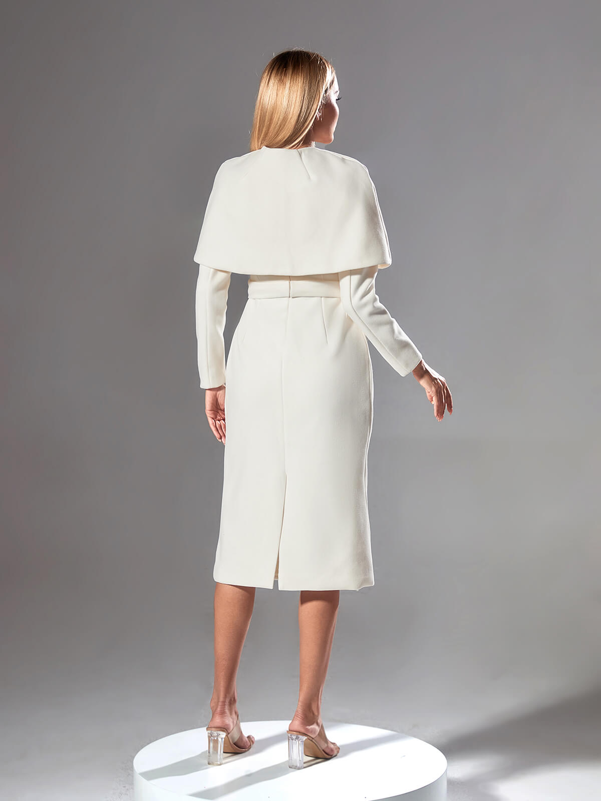 Lumina Long Sleeve Cape Midi Dress