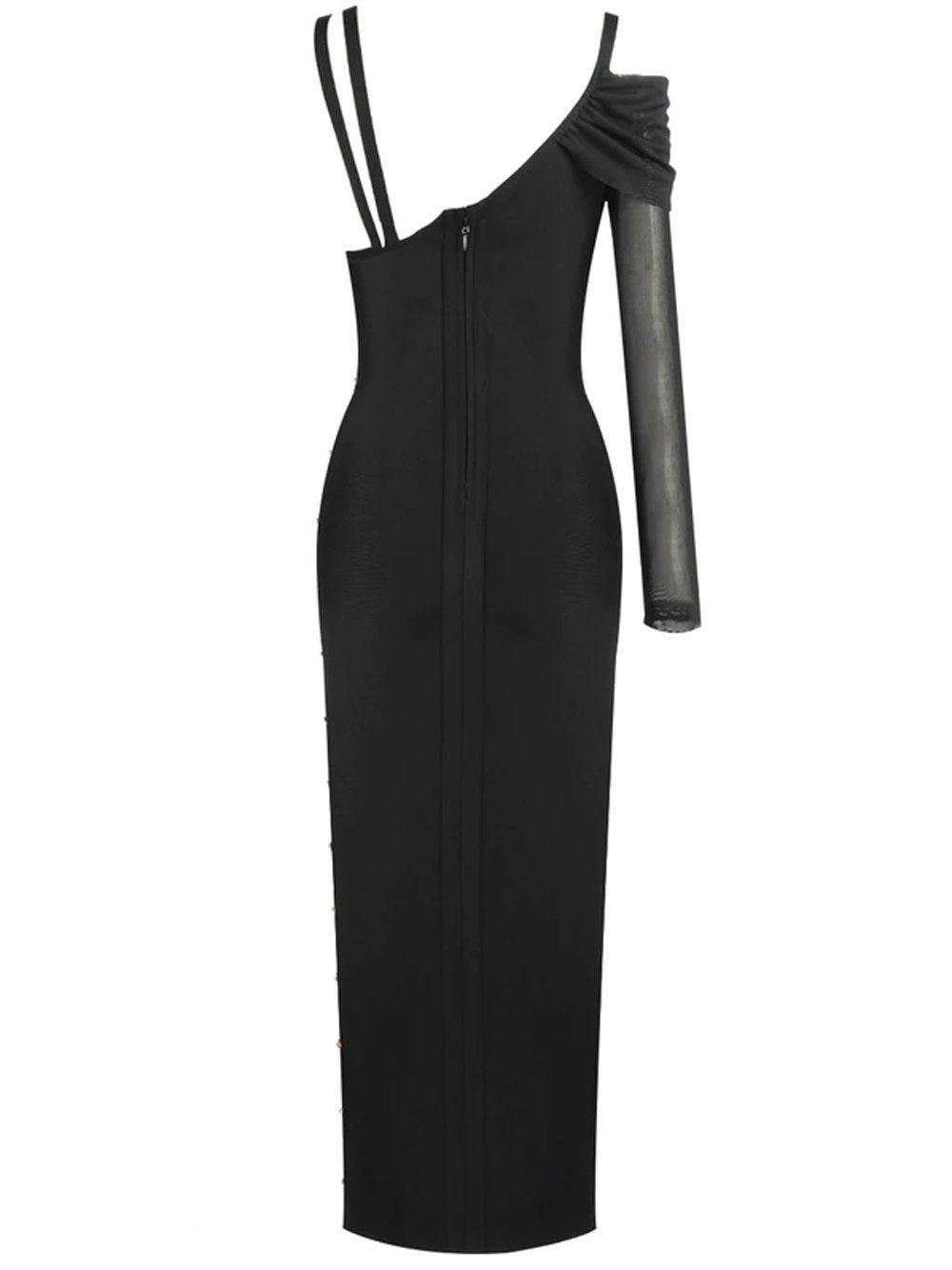 Madelyn Bandage Split Dress In Black - Mew Mews Fashion