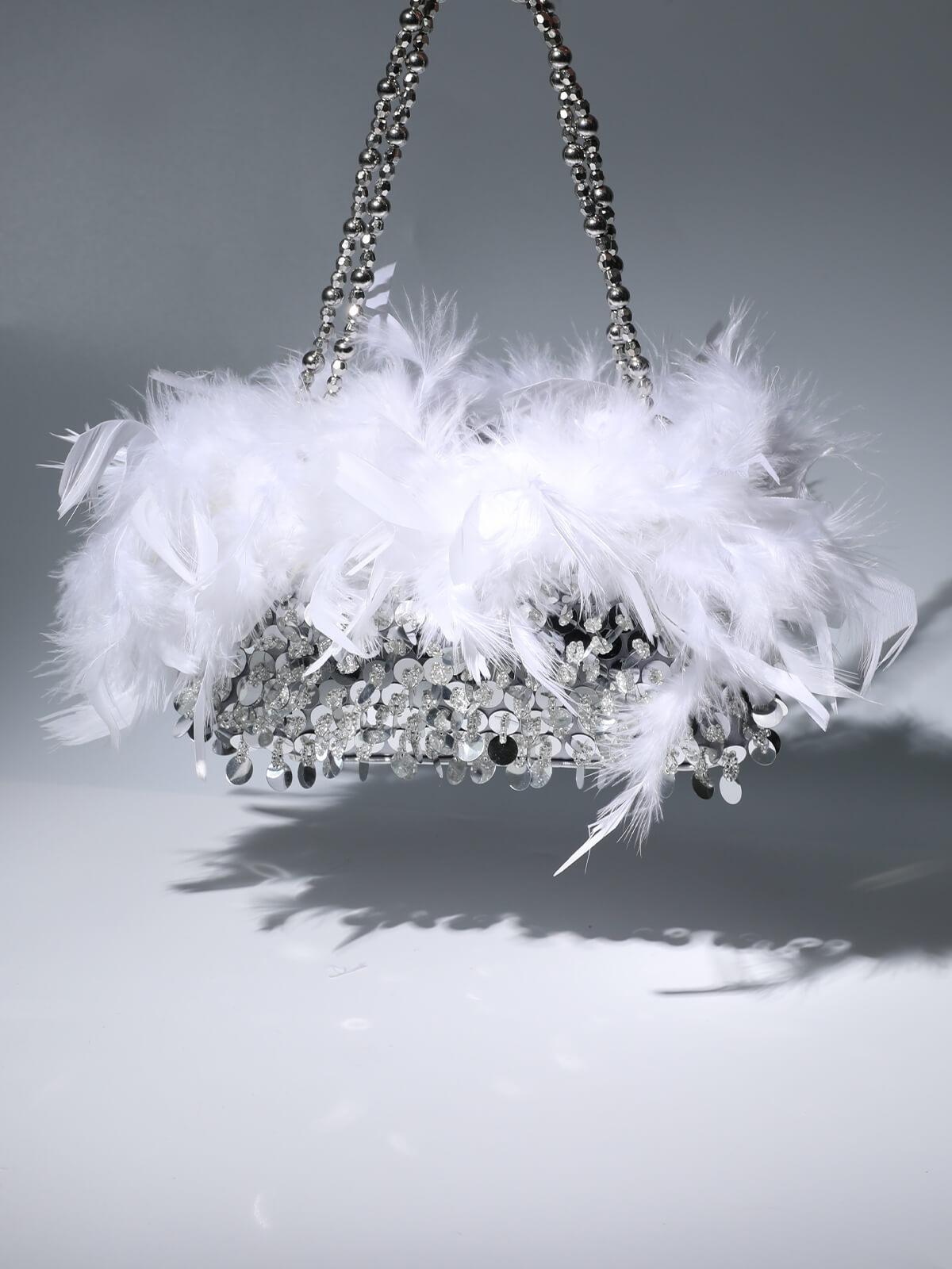 Martina Sequin Feather Shoulder Bag - Mew Mews Fashion