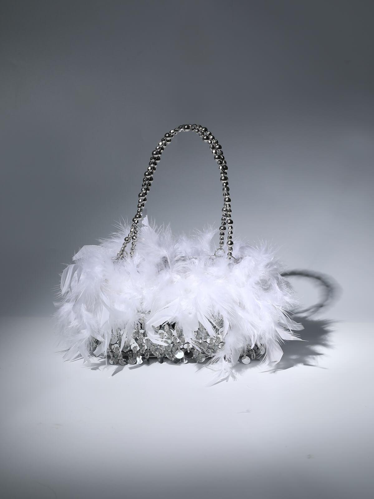 Martina Sequin Feather Shoulder Bag - Mew Mews Fashion