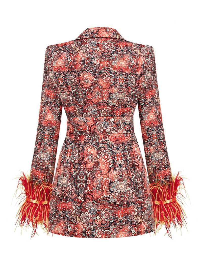 May Long Sleeve Floral Blazer Dress - Mew Mews Fashion