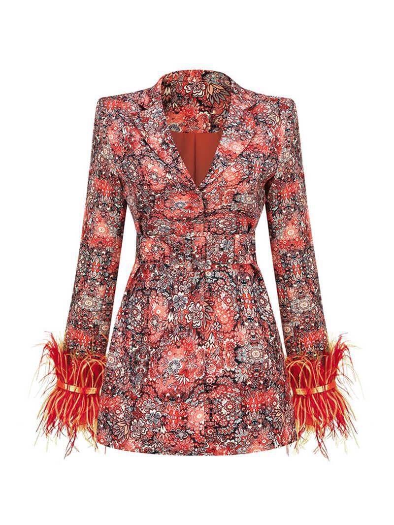May Long Sleeve Floral Blazer Dress - Mew Mews Fashion