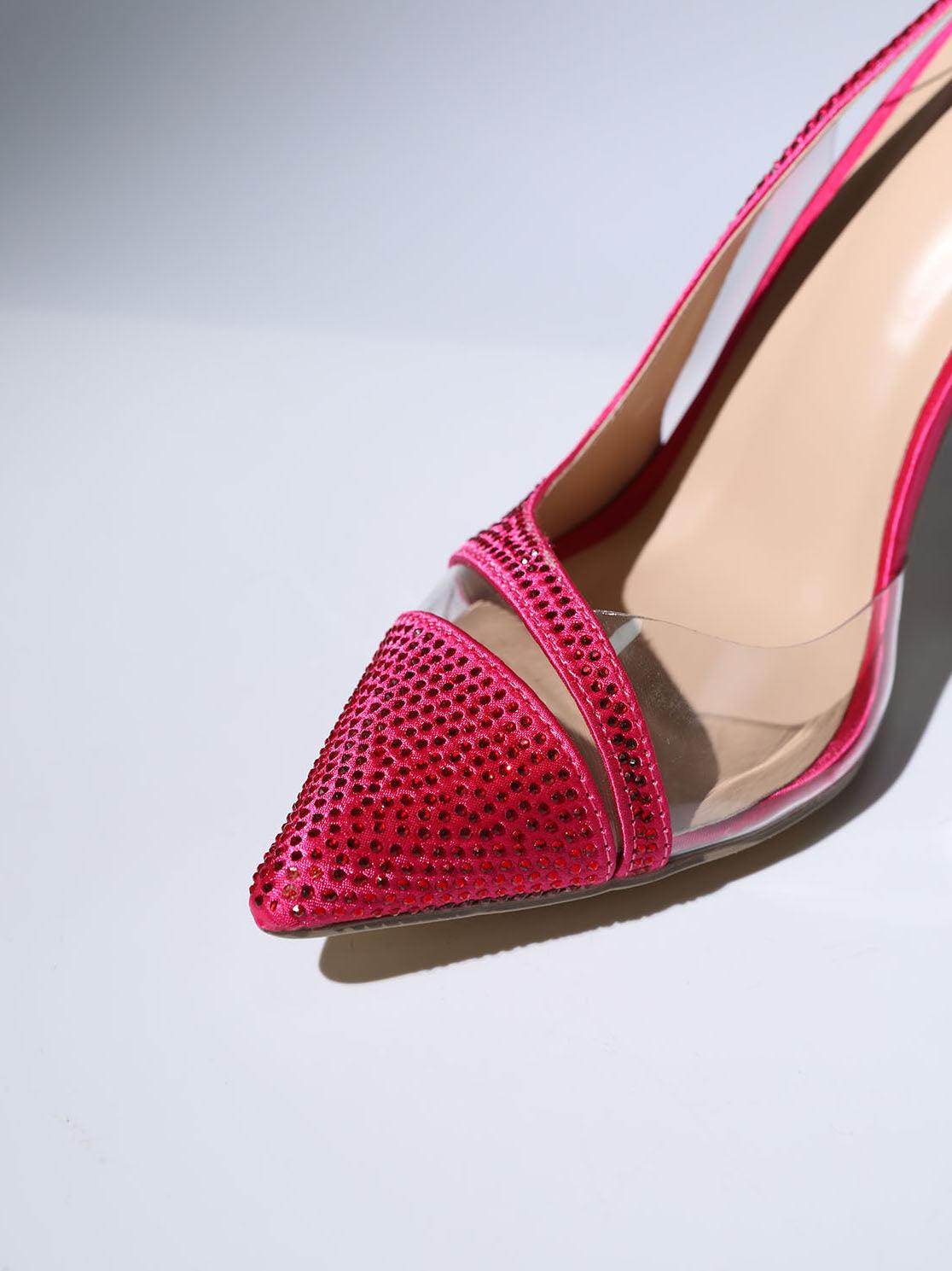 Medusa Crystal Heels In Hot Pink - Mew Mews Fashion